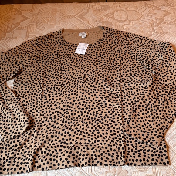 J. Crew Cheetah Teddie Sweater/NWT/L - Picture 4 of 11